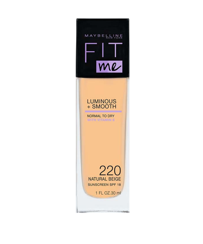MAYBELLINE FIT ME LUMINOUS AND SMOOTH FOUNDATION 220 NATURAL BEIGE 30ML