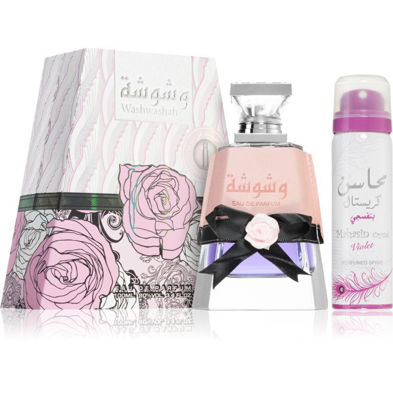 LATTAFA WASHWASHAH EAU DE PARFUM 100ML AND DEODORANT SPRAY 50ML GIFT SET