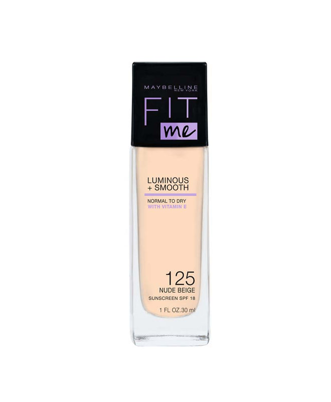 MAYBELLINE FIT ME LUMINOUS AND SMOOTH FOUNDATION 125 NUDE BEIGE 30ML