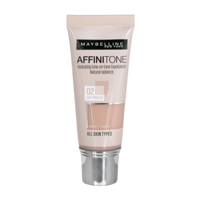 MAYBELLINE AFFINITONE HYDRATING TONE ON TONE FOUNDATION NO 02 LIGHT PORCELAIN 30ML